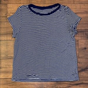Women’s American Eagle navy blue striped shirt